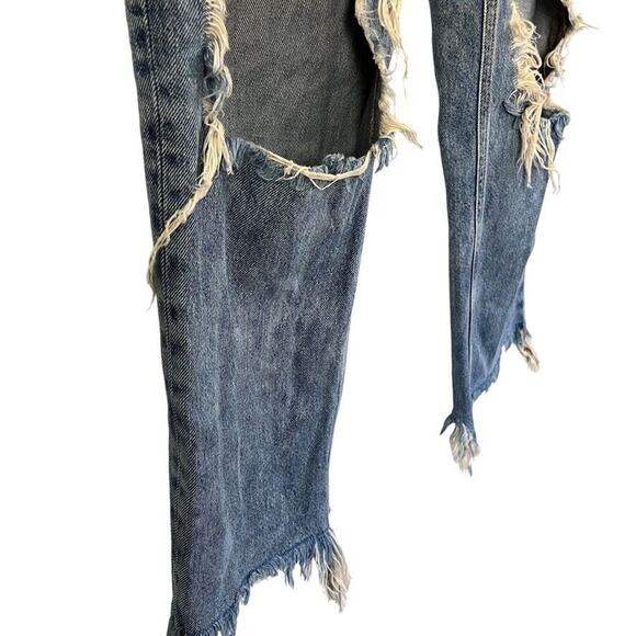 We The Free People Womens Maggie Mid Rise Straight Leg Button Fly Jeans sz 26 - Picture 2 of 16